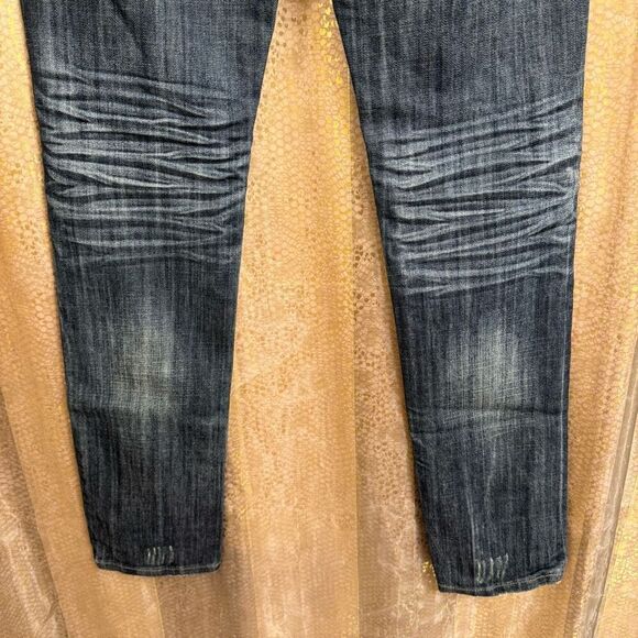 Blue Asphalt Wet Seal 2000s Rhinestone Pocket Faded Skinny Jeans Size 7 - Picture 8 of 8